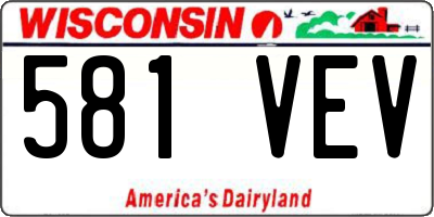 WI license plate 581VEV