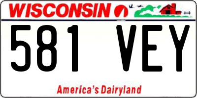 WI license plate 581VEY
