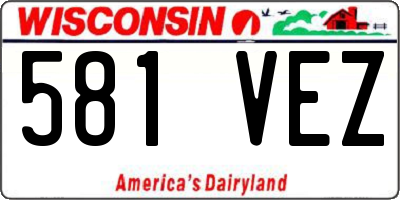 WI license plate 581VEZ