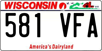 WI license plate 581VFA