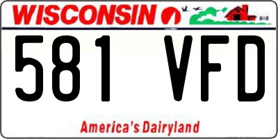 WI license plate 581VFD