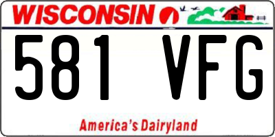 WI license plate 581VFG