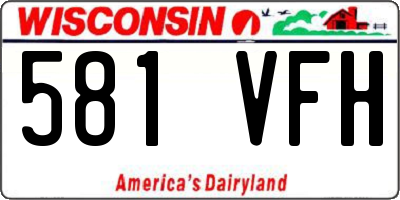 WI license plate 581VFH
