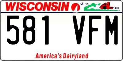 WI license plate 581VFM