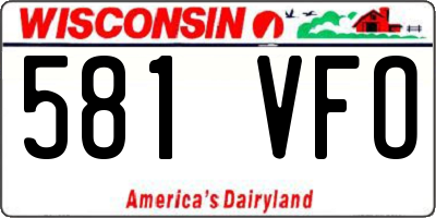 WI license plate 581VFO