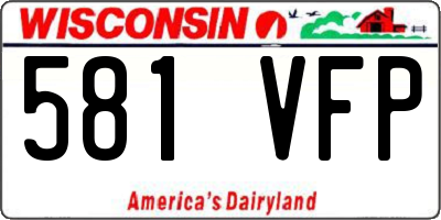 WI license plate 581VFP