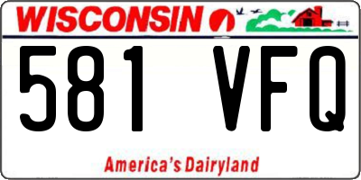WI license plate 581VFQ