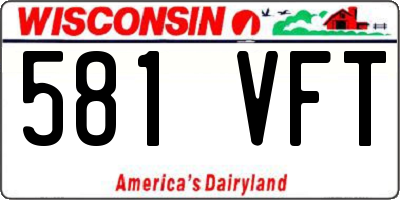 WI license plate 581VFT