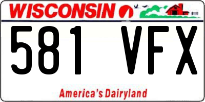 WI license plate 581VFX