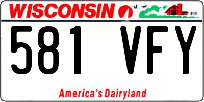 WI license plate 581VFY