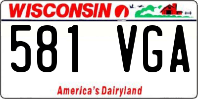 WI license plate 581VGA