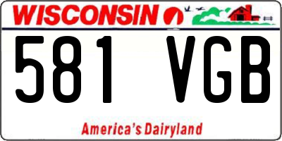 WI license plate 581VGB