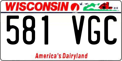 WI license plate 581VGC