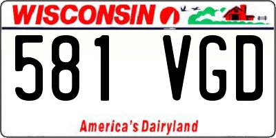 WI license plate 581VGD