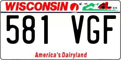 WI license plate 581VGF