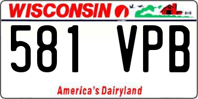 WI license plate 581VPB