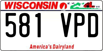 WI license plate 581VPD