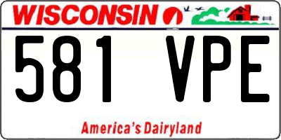 WI license plate 581VPE