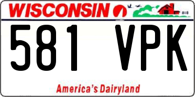 WI license plate 581VPK