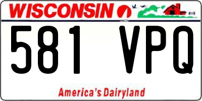 WI license plate 581VPQ