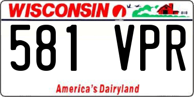 WI license plate 581VPR