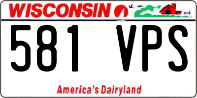 WI license plate 581VPS