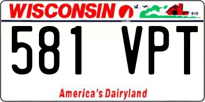WI license plate 581VPT