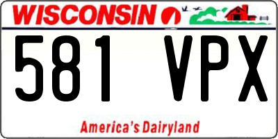 WI license plate 581VPX