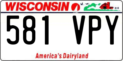 WI license plate 581VPY