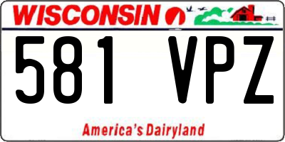 WI license plate 581VPZ