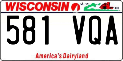 WI license plate 581VQA