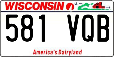 WI license plate 581VQB