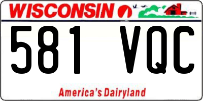WI license plate 581VQC
