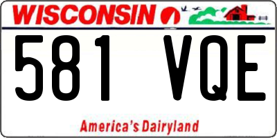 WI license plate 581VQE