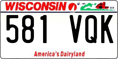 WI license plate 581VQK