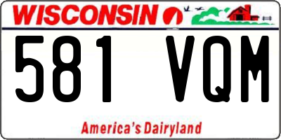 WI license plate 581VQM