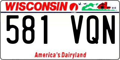 WI license plate 581VQN