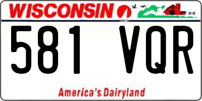 WI license plate 581VQR