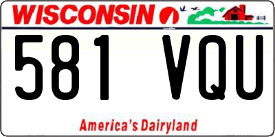 WI license plate 581VQU