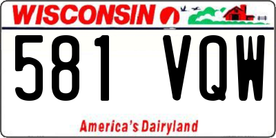 WI license plate 581VQW