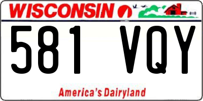 WI license plate 581VQY
