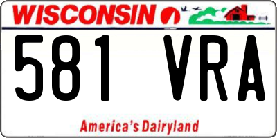 WI license plate 581VRA