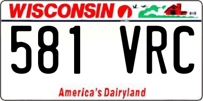 WI license plate 581VRC