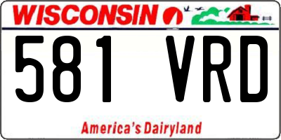 WI license plate 581VRD
