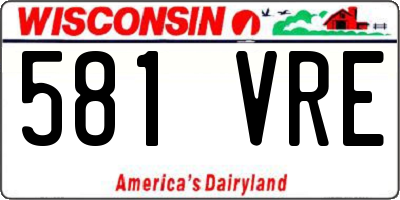 WI license plate 581VRE