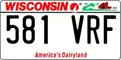 WI license plate 581VRF