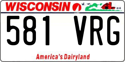 WI license plate 581VRG