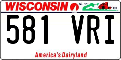 WI license plate 581VRI