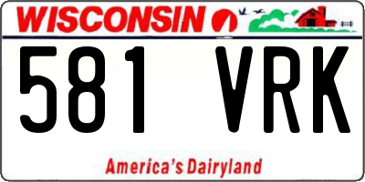 WI license plate 581VRK