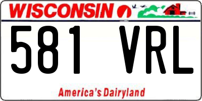 WI license plate 581VRL